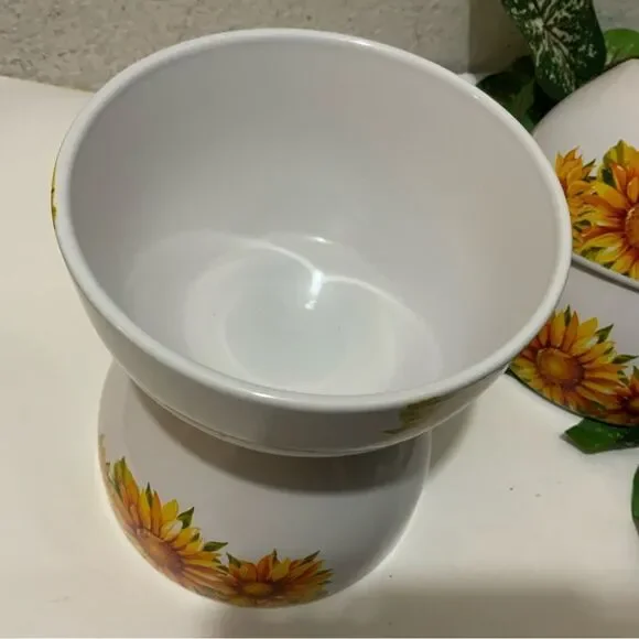 Royal Norfolk Bowls Soup Cereal Sunflower Pattern 5.5 Inch Diameter Set Of 4 A14 - Picture 6 of 8